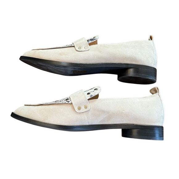 Joie Loafers Suede Snakeskin Shoes 38 1/2 - Picture 3 of 11